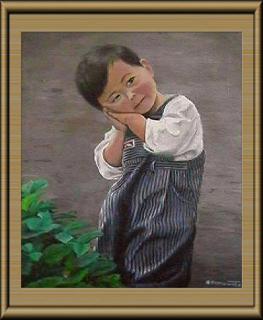子供を描いた油絵